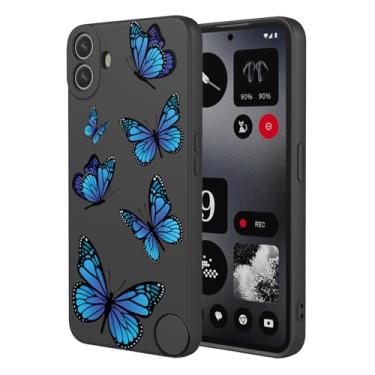 Imagem de HTXWXJC Capa de telefone para Nothing CMF Phone 1, capa à prova de choque flexível bumper TPU capa macia padrão borboleta capa de telefone para nada CMF telefone 1 borboleta preta