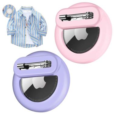 Imagem de SZJCLTD Suporte de rastreador para AirTag com pino, rastreador GPS leve oculto seguro para crianças, compatível com Apple Air Tags para crianças, idosos, coleira de animais de estimação, sapatos (rosa