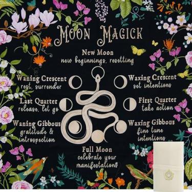Imagem de Knana Tarot Altar Cloth - Silk Mat for Reading with Tarot Card Bag (Moon Magic)