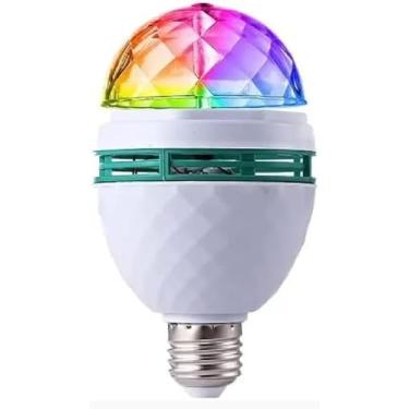 Imagem de Lâmpada Globo de Luz Giratória Bola Colorida De Teto C/Bocal