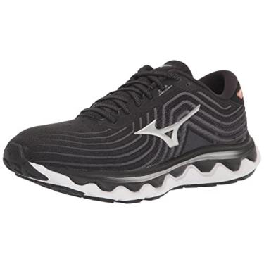 Imagem de Mizuno Tênis de corrida masculino Wave Horizon 6, Preto/prata, 8 Wide
