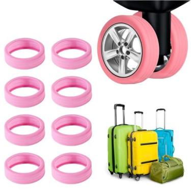 Imagem de Kit Com 08 Unidades Protetor Silicone Para Rodas Mala Bagagem - Protet