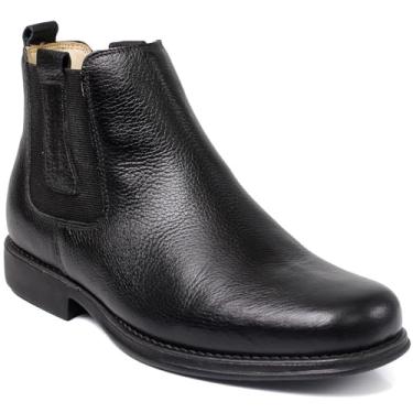 Imagem de Botina Anatomic Comfort Gel Flex Couro Legítmo Solado Borracha Costurado (40) (41)