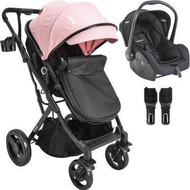 Imagem de Carrinho de Bebe Kiddo Vox II Travel System Bebe Conforto Rosa