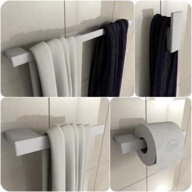 Imagem de Kit De Acessórios Para Banheiro Branco Master 4 Peças - CONTEL STORE