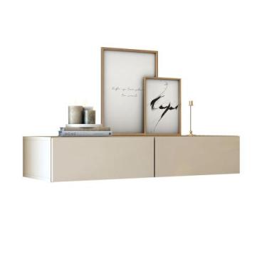 Imagem de buffet pequeno com 2 gavetas suspenso de parede eros 90cm design moder