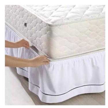 Imagem de Saia Box Queen Classic 100%Alg.180 fios - CASA CHIC Enxovais, Branco