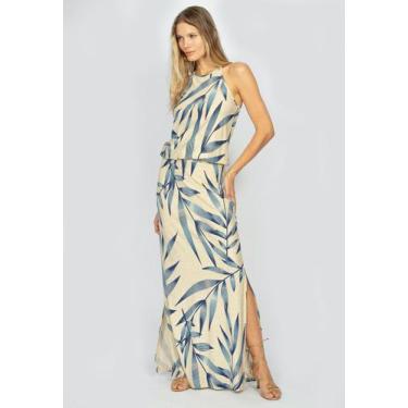 Imagem de Vestido Longo Amazonia Vital Malha Trapézio com Elástico na Cintura Ba