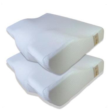 Imagem de Kit 2 Travesseiros Cervical De Memory Foam Original Branco - Billion H