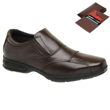 Imagem de Sapatos Masculinos Social de Couro Leve Macio Solado Costurado + Carte