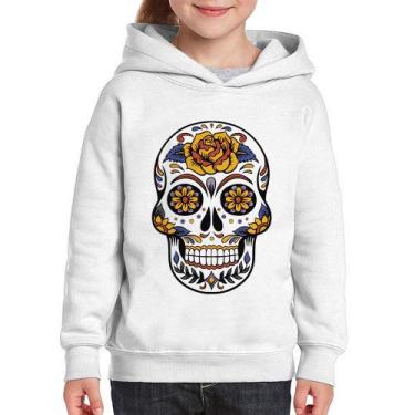 Imagem de Moletom Infantil Caveira Mexicana - Foca na Moda, Branco, 6
