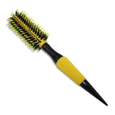 Imagem de Escova De Cabelos Redonda de Madeira Com Cerdas Duplas Profissional - 