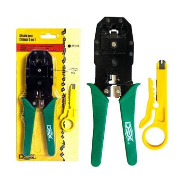 Imagem de Alicate De Crimpar Cortador e Decapador Rj45 Rj11 Chave + Nfe Cabo De 