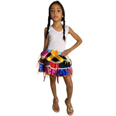 Imagem de Saia Junina Fantasia Festa Junina Infanto Juvenil Colorida - Golden Mo