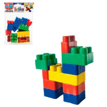 Imagem de Blocos de montar bloc slim colors com 16 pecas na solapa - LUCTOYS