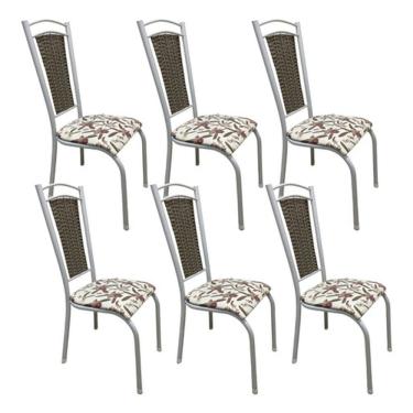 Imagem de Kit 6 Cadeiras Cozinha Paris Aço Tubolar Confortável Jantar