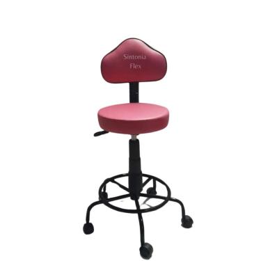 Imagem de Cadeira secretaria Verona  com regulagem de altura a gás - base de ferro - apoio para os pés corano Rosa Bebe