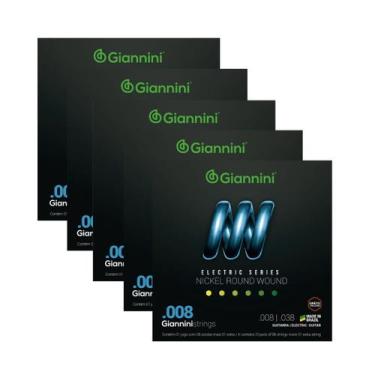 Imagem de Kit 5 Encordoamento Guitarra Giannini Electric GEEGST08 Nickel .008"