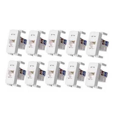 Imagem de Kit 10 Mg Modulo Tomada Informatica Rj45 Cat5e Br Sleek 1604 - 000751