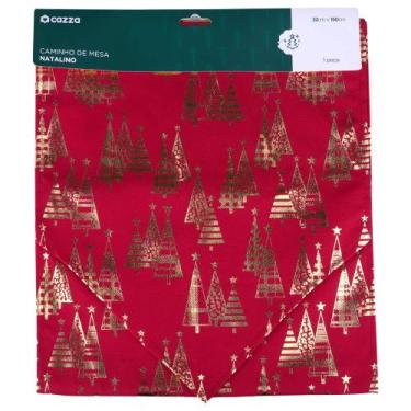 Imagem de Toalha de Mesa Natal Cazza Vermelha 150cm, UNICA