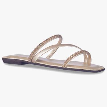 Imagem de Rasteirinha Rasteira  Feminina Tiras com Strass Verão  A7.16 - Serenit