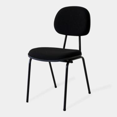 Imagem de Cadeira Secretária Turim Pé Palito Preta - Arazzi