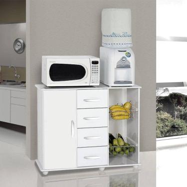 Imagem de Fruteira Multiuso 1 Porta 4 Gavetas Camila Primus - Branco