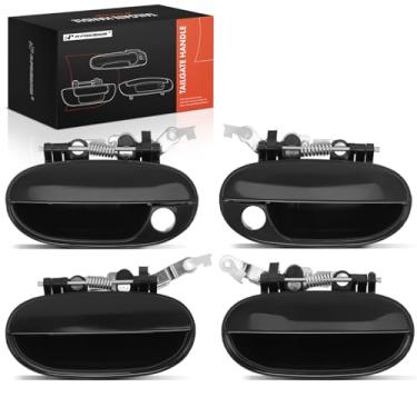 Imagem de A-Premium Maçanetas externas externas compatíveis com Hyundai Accent 1995 1996 1997, preto, conjunto de 4 peças, motorista dianteiro e traseiro e lado do passageiro