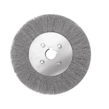 Imagem de Escova de arame de aço de 75-300 mm, rodas de arame de 0,15 mm, escova redonda para moedor de bancada, ferramenta de rebarbação, adaptador de polimento de ferrugem de limpeza, 250 mm x 25 mm