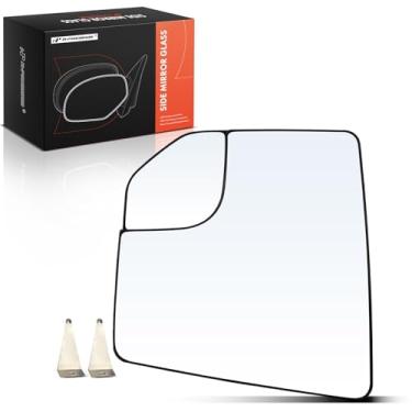 Imagem de A-Premium Vidro espelhado não aquecido do lado esquerdo do motorista com placa de suporte - compatível com Ford F-150 F150 2015-2020 - Espelho plano de vista lateral externa com vidro Spotter