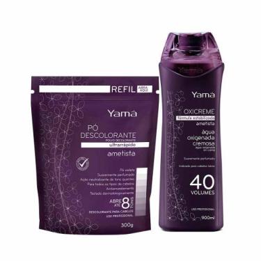 Imagem de Kit Ametista Pó Descolorante Água Oxigenada 40 Vol. 900ml - Yamá