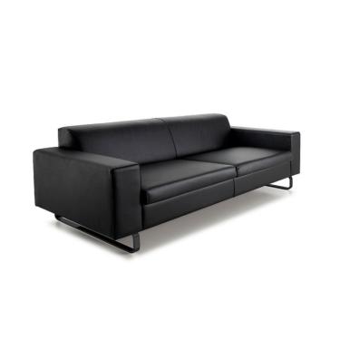 Imagem de Sofá 3 Lugares Otto Revestimento Sintético Preto 240 cm