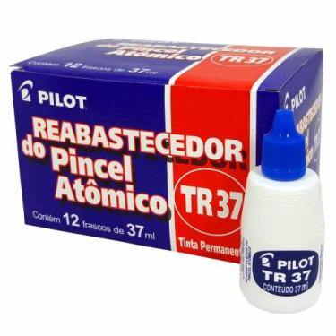 Imagem de Tinta Para Pincel Atomico Tr37 Pilot 12 Unidades, Preto