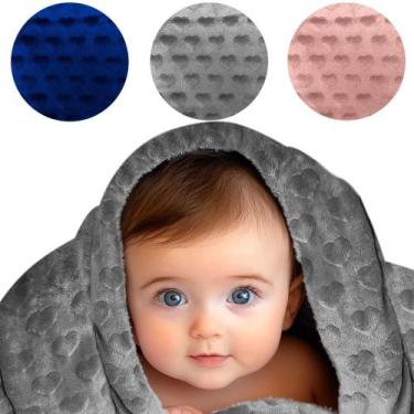 Imagem de cobertor /manta coração flannel bebê em 03 cores 1,00m x 1,20m - bell,