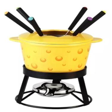 Imagem de Conjunto Para Fondue Cream 11 Peça Cerâmica Queijo Chocolate - Haüskra