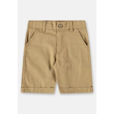 Imagem de Bermuda Básica Infantil para Meninos em Linho Up Baby, Marrom, 2