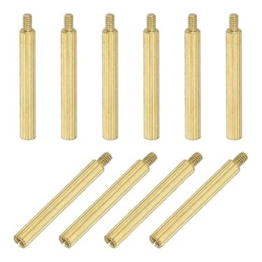 Imagem de PATIKIL M2 x 21 + 3 mm macho fêmea latão hexagonal espaçador standoff, 10 peças para FPV Drone Quadricóptero PCB placa mãe conjunto de porca parafuso de aço computador e placa de circuito, ouro