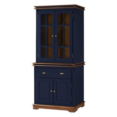 Imagem de Arca Oratório 4 Portas 1 Gaveta 2057 Manchester - Azul Petróleo/Imbuia Glazer