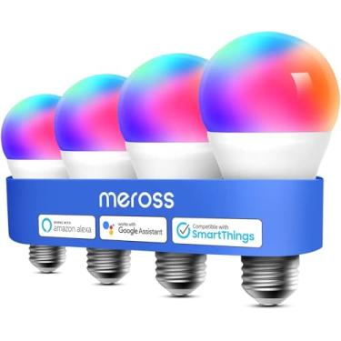 Imagem de Lâmpada inteligente, lâmpadas LED meross Smart WiFi funciona com Alexa, Google Home, regulável E26 multicolorido 2700K-6500K RGB, equivalente a 810 lúmens 60W, sem necessidade de hub (4)
