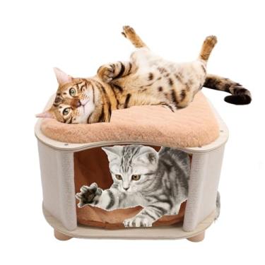 Imagem de Disas da Casa de Gatos, Leve e Fácil de Mover, Armazenamento Otomano pé de Descanso Com Almofada, Condomínios de Gato Dobráveis ​​Camas de Gatinho e Móveis para Vários Pequenos