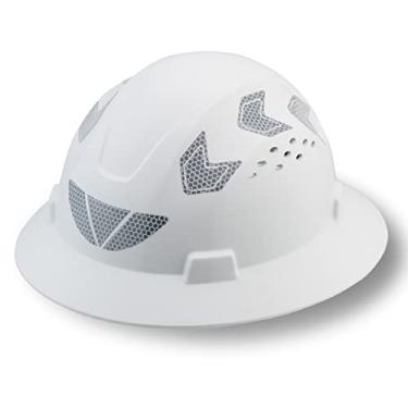 Imagem de UNINOVA Full Brim Hard Hat Hardhats Men ANSI Approved OSHA Cascos De Construccion Vented Hard Hat Full Brim Safety Helmet for Construction(01 Full Brim White)