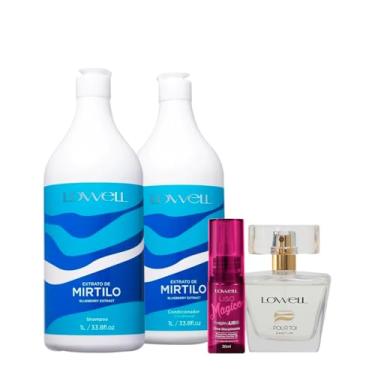 Imagem de Kit Lowell Extrato de Mirtilo Shampoo Condicionador Óleo e Pour Toi Parfum Cabelo e Corpo (4 produtos)