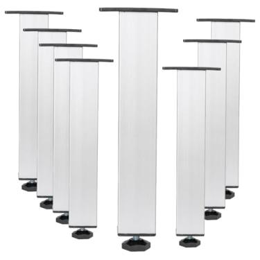 Imagem de Kit 8 Pé Alumínio 20cm Fosco Cozinha Móveis 40x40 Regulável