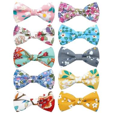 Imagem de PET SHOW Coleira para cães pequenos para animais de estimação, gravata borboleta, filhotes, gatos, pingentes, acessórios, gravatas borboleta para aniversários, festas de casamento, Small, Poliéster