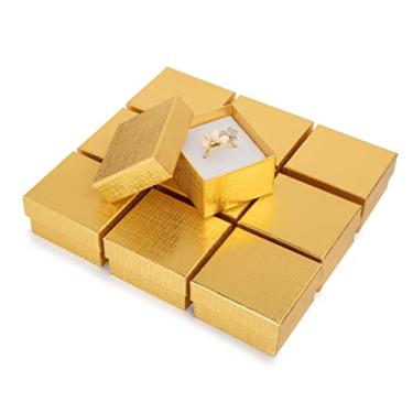 Imagem de Prestige & Fancy Caixas de presente de joias, pacote com 10, 2 caixas de presente de papelão de 4,5 x 3,5 cm com caixa de anel de espuma flocada, pequenas caixas de joias para presentes, brincos