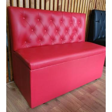 Imagem de Poltrona sofa booth capitone costurado vermelha - O REI DAS POLTRONAS 
