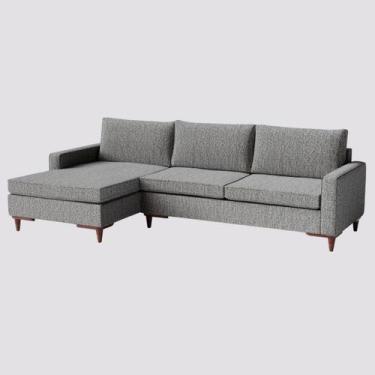 Imagem de Sofá Viena com Chaise 2,70m em Bouclé Mescla Cinza - Home Mobily
