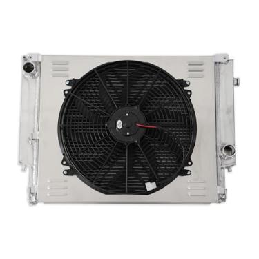 Imagem de DH racing Radiador de alumínio + cobertura + ventoinha de 40.6 cm FIT 1988-1999 BMW E30 E36 320i 325i 323i 328i M3 Polish