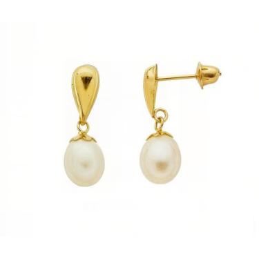 Imagem de Brinco Pérola Biwa 5mm Ouro 18k 750 - DR Joias