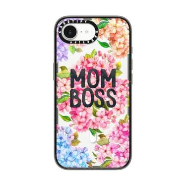 Imagem de CASETiFY Capa Impact para iPhone 16e [proteção contra quedas de grau militar de 2,5 m 4X/compatível com Magsafe] - Mom Boss - Preto transparente